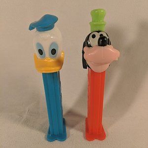 Pez Candy Dispenser Set Lot of 2 Walt Disney Mickey Mouse Goofy Donald Duck 1989